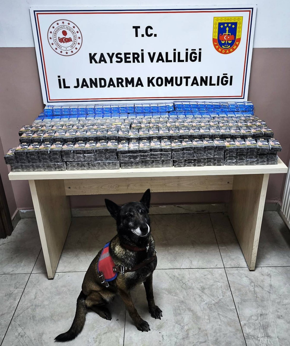 Kayseri Jandarma 1008 paket bandrolsüz sigara ele geçirdi